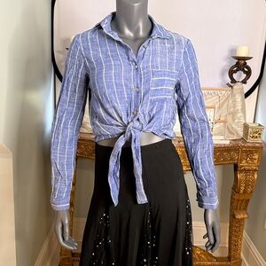 Ivanka Trump Navy and White Striped Top